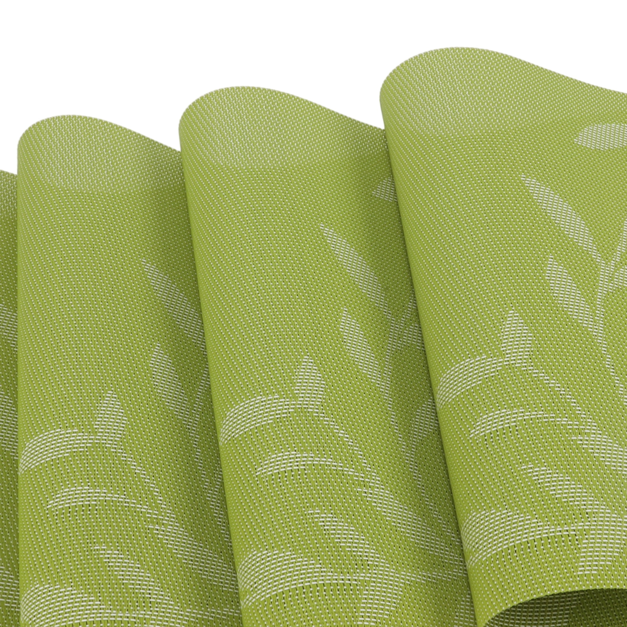 Unique Bargains 4 Pcs Leaves Pattern Heat Resistant Washable Placemats  Green
