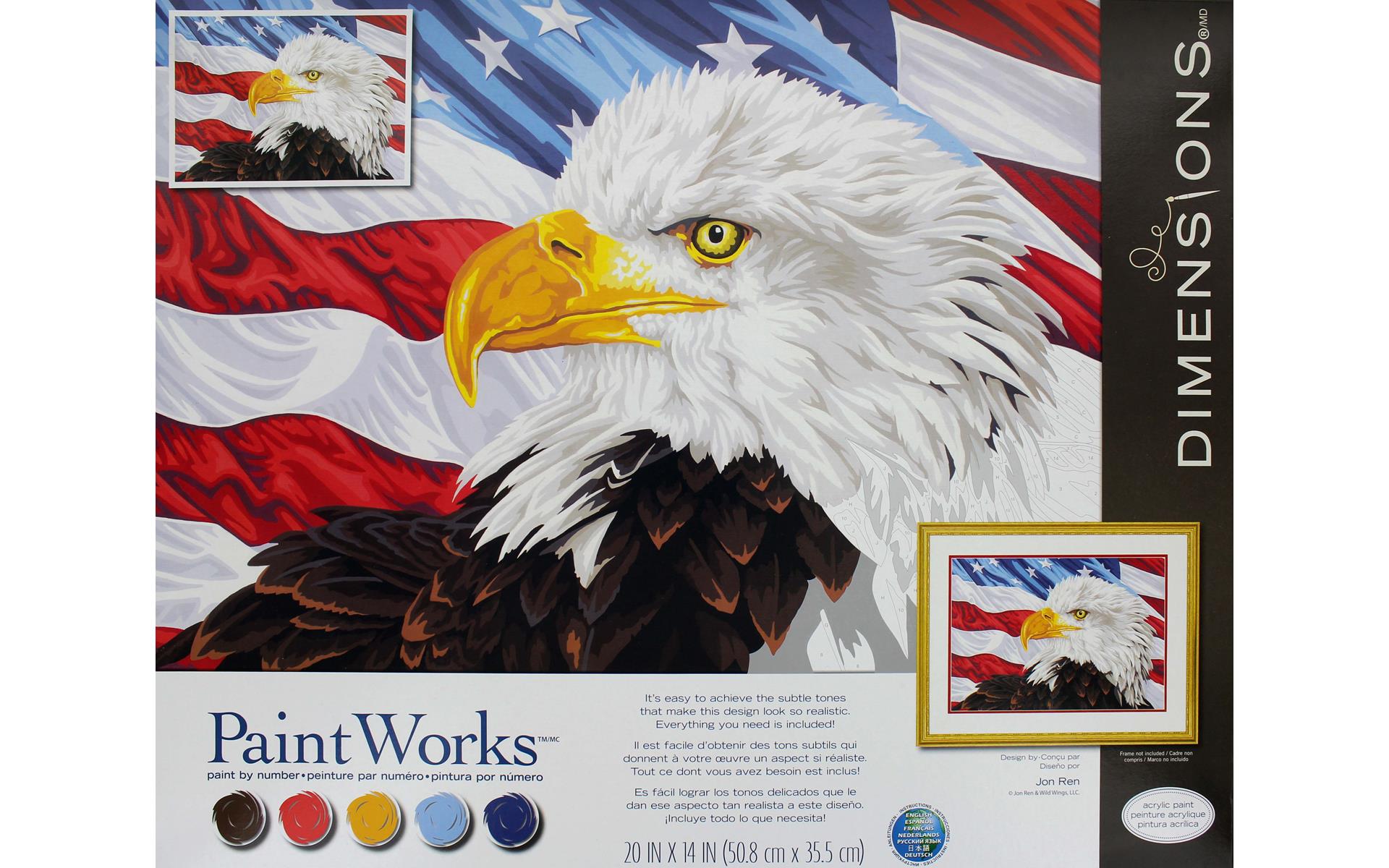 Paint Works Paint By Number Kit 20"X14"Bald Eagle