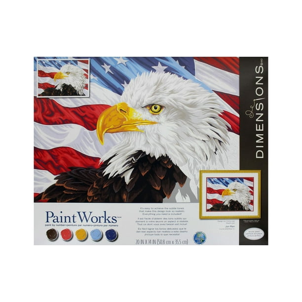 Paint Works Paint By Number Kit 20"X14"Bald Eagle