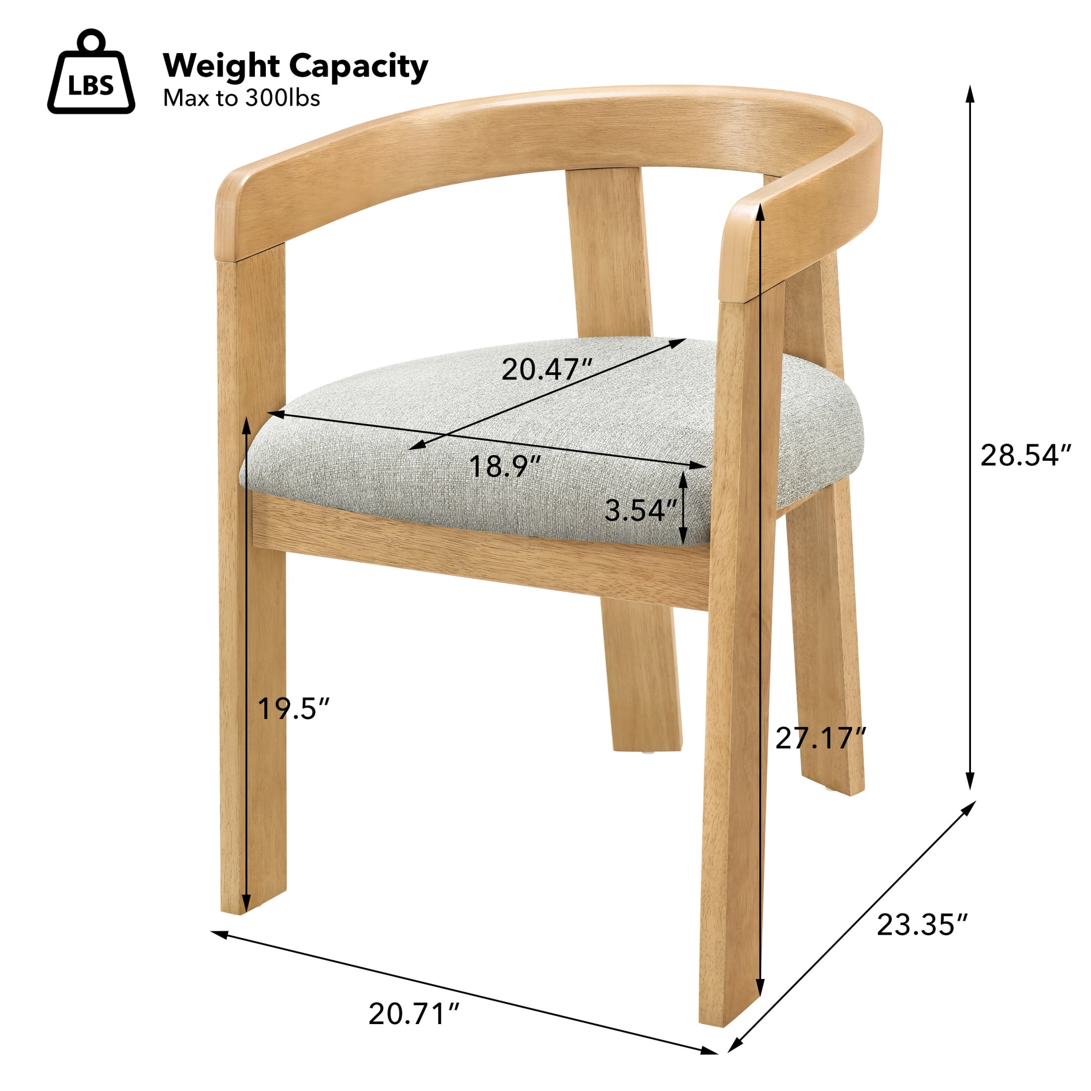 Christopher Knight Home Modern Barrel Dining Chairs, Grayish Green Upholstered, Natural, Set of 4