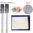 thumbnail image 2 of Silver Clip in Hair Tinsel Extensions Pack of 12 Pcs 24 Inch Glitter Heat Resistant Party Dazzle Fairy Hair Accessories Strands Kit(Silver, 24Inch 12Pcs), 2 of 7