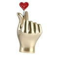 thumbnail image 5 of Modern Heart Finger Gesture Statue Love Hand Sculpture Figurine Art Work Crafts for Desktop Table Centerpiece Living Room Decor Ornament Aureate, 5 of 8