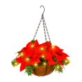 thumbnail image 1 of Christmas Flower Hanging Basket Easy to Install Christmas Collection with Light, 1 of 9