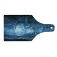 thumbnail image 1 of Navy Blue Cutting Board, Modern Ship with Radar Exposure in Screen Digital Electronic Hi Tech Futuristic Concept, Tempered Glass Cutting and Serving Board, Wine Bottle Shape, Blue, by Ambesonne, 1 of 1