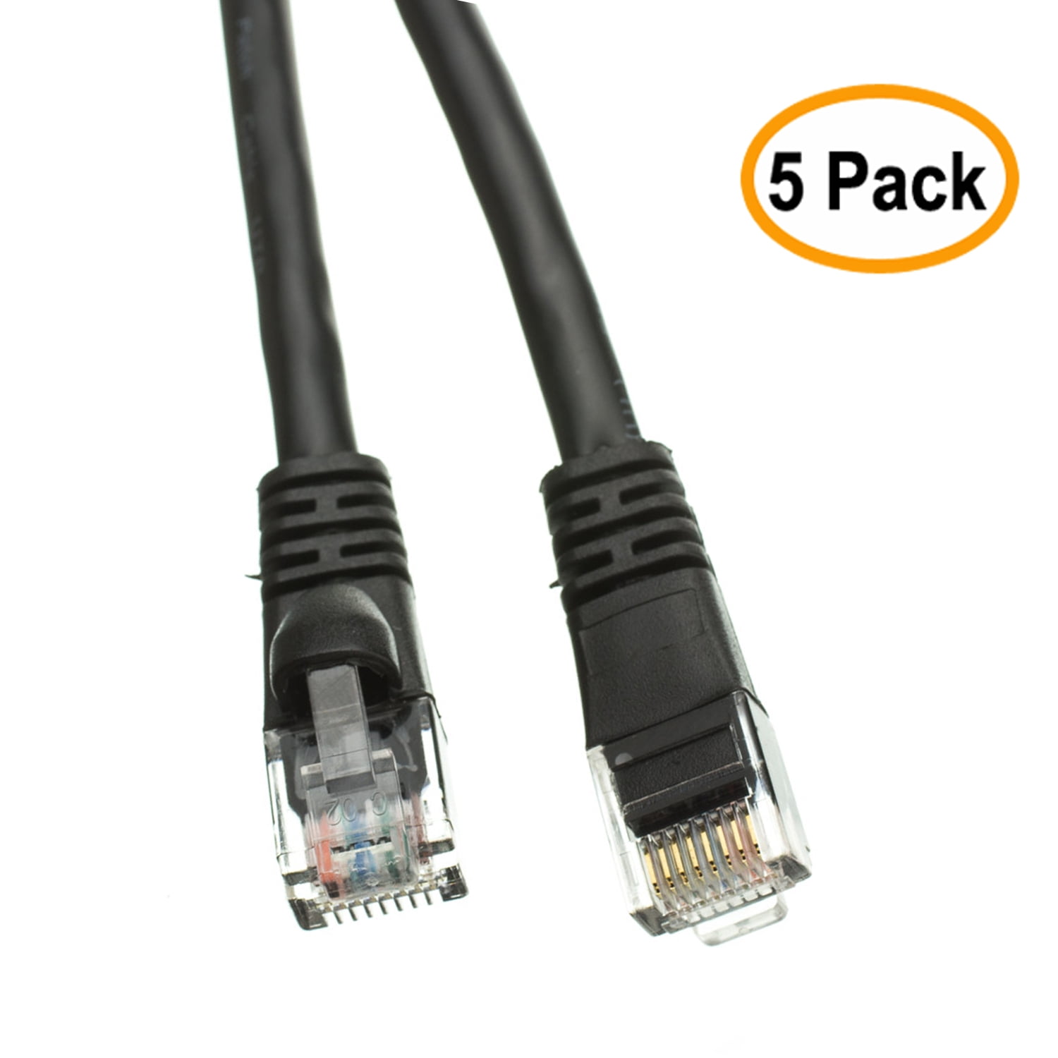 Pack of 4 14 ft Black eDragon Cat5e Ethernet Patch Cable Snagless/Molded Boot Pack of 4 14 ft Black eDragon Cat5e Ethernet Patch Cable Snagless/Molded Boot