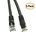thumbnail image 1 of eDragon 5 Pack, Cat5e Black Ethernet Patch Cable, Snagless/Molded Boot, 10 Feet, 1 of 4