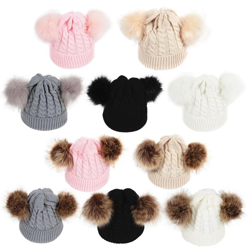 baby fur bobble hat