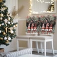 thumbnail image 3 of Christmas Tree Gnomes Chair Covers Set of 6 Winter Snowflake Eucalyptus Leaves Black Chair Back Covers Stretch Removable Washable Slipcovers Protector for Dining Room Kitchen Party Decor, 3 of 5