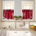 thumbnail image 2 of Red Christmas Curtains Valances Set,Merry Xmas Snowflake Decoration Kitchen Window Curtains Tier and Valance Curtain Set for Bedroom Living Room 54x18 & 27x24x2, 3 Panel, 2 of 5