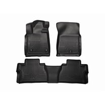 Husky Liners 99581 Weatherbeater Floor Mats Fit 2014-2021 Toyota Tundra CrewMax (w/w/o Twist-Lock Retainer) - Front/2nd Seat - Black