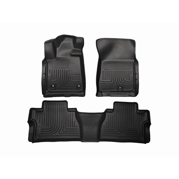 Husky Liners 99581 Weatherbeater Floor Mats Fit 2014-2021 Toyota Tundra CrewMax (w/w/o Twist-Lock Retainer) - Front/2nd Seat - Black