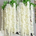 thumbnail image 4 of Adifare 10pcs Beautiful Artificial Silk Wisteria Flowers Hanging Rattan Bride Flowers Wedding Garland Vine Ivy Ceiling Decoration, 4 of 10