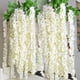 thumbnail image 1 of Wisteria artificial flor de vid de seda flor artificial largo arbusto colgante flores cuerda fiesta en casa decoración de la boda (un paquete de 20), blanco puro Muyoka Hogar, 1 of 6