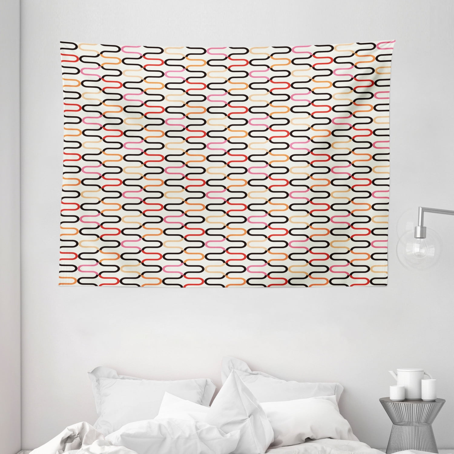 Retro Tapestry Vintage Textured Trippy 60s Fashion Stylish Hippie Artful Composition Wall Hanging For Bedroom Living Room Dorm Decor 80w X 60l Inches Red Dried Rose Orange Pink By Ambesonne Walmart Com