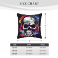 thumbnail image 4 of DouZhe Velvet Decorative Throw Pillow Covers Set of 2, Soft Square Cushion Cover with Invisible Zipper Hip Hop Skull Graffiti Printing, 20"x20", 4 of 7