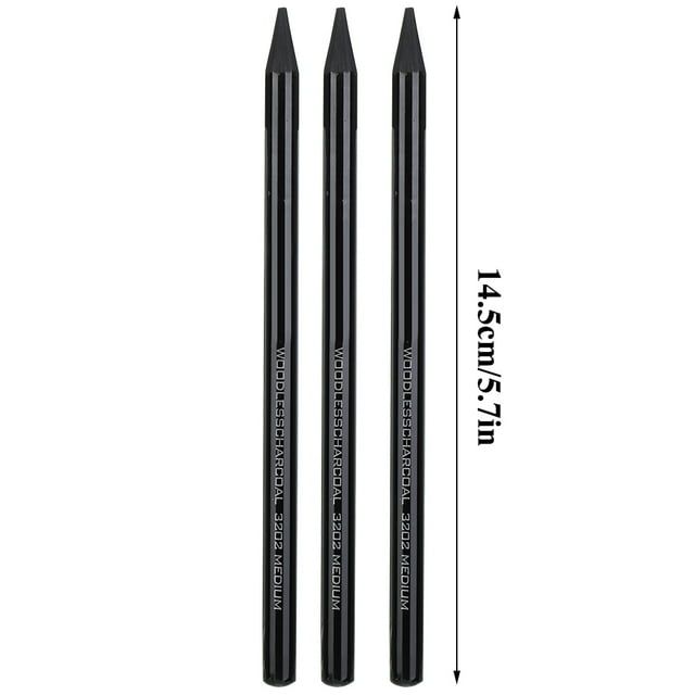Dibujo 3pcs Pure Carbon Sketch Pencil Professional Hard/Medium/Soft Wooden Charcoal Pen Drawing Juego