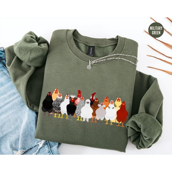 Chicken Sweatshirt KMH Mothers Day Chicken Sweatshirt Women Chicken Sweatshirt Love Chickens Animal Sweatshirt Funny Farmer Farm Hoodie