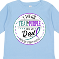 thumbnail image 4 of Inktastic Suicide Prevention- I Wear Teal and Purple for My Dad Boys or Girls Long Sleeve Toddler T-Shirt, 4 of 5