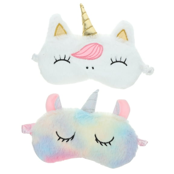 2pcs Sleeping Eye Masks Unicorn Eye Cover Eye Protection Eye Mask Plush Eye Sleep Mask for Women