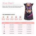 thumbnail image 3 of Fotbe Colorful Wolf Head A Vestido de Dormir para Niñas de 3 a 10 Años, Mangas Cortas, Estilo Princesa, Pijama Camisón con Mangas Voladas-Large, 3 of 6