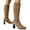 Khaki, variant on Knee High Boots for Women Chunky Mid Heels Square Toe Suede Stretchy Fall Booties Comfortable Mid Calf Riding Boots Beige Size 7