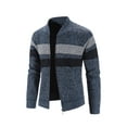 thumbnail image 7 of Fesfesfes Mens Sweater Winter Turtleneck Zipper Jacket Long Sleeve Stripe Knitted Sweater Top Outwear Coat Clothes Sale, 7 of 7