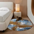 thumbnail image 2 of Round Rug 3.3Ft Washable Non-Slip, Blue Brown Abstract Circle Area Rugs for Living Room Bedroom, Gradient Vintage Oil Painting Modern Art Indoor Floor Mats Carpet Runner for Home Decor Aesthetic, 2 of 8