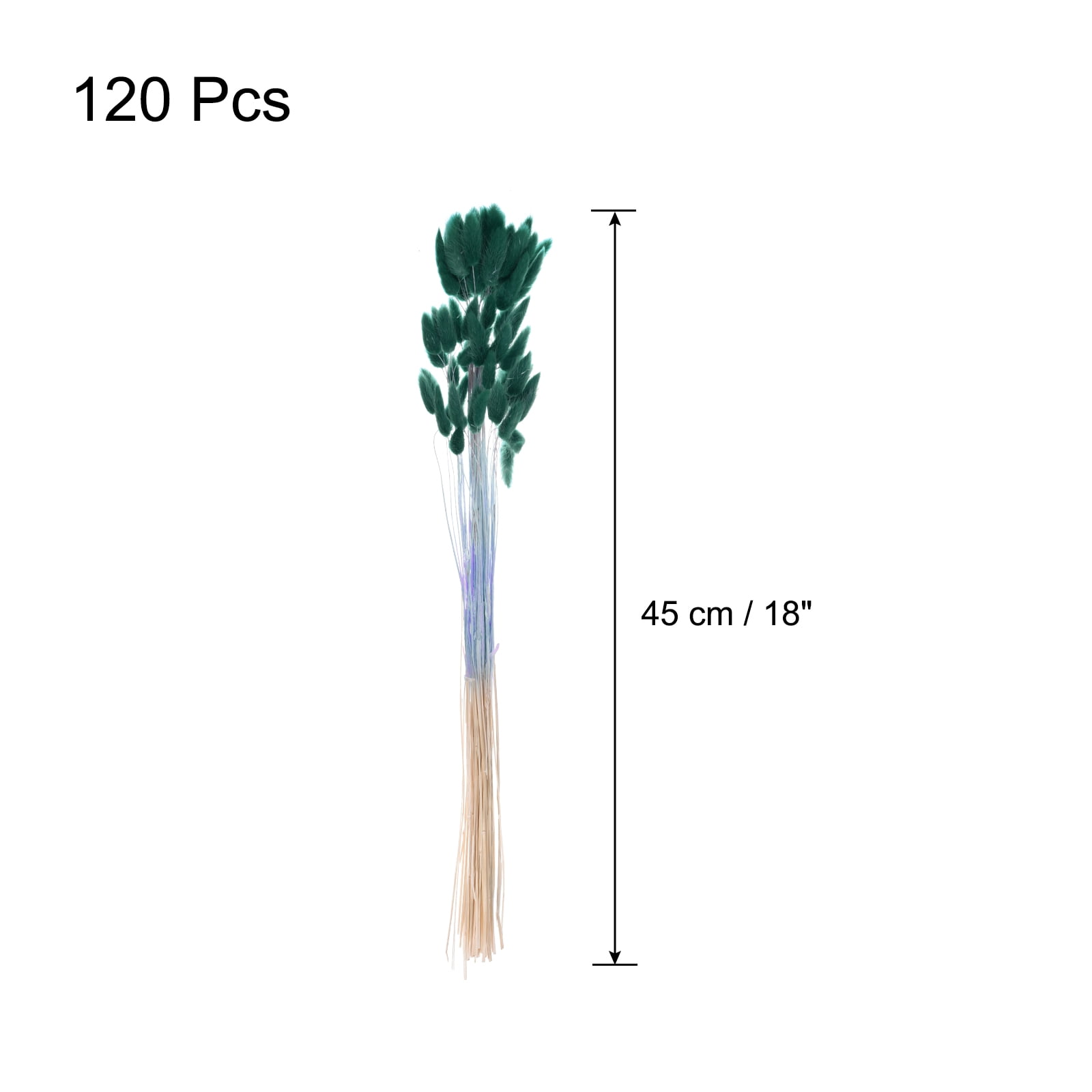 Uxcell 120pcs Natural Rabbit Bunny Tails Dried Flowers 18" Mini Pampas Grass Lagurus Ovatus Bunch for Floral Wedding Decor, Dark Blue