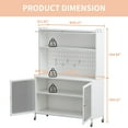 thumbnail image 5 of Kitchen Pantry Cabinet, Tall Storage Cabinet with Glass Doors & Adjustable Shelves, for Kitchen, Living Room, Dinning Room, White, 5 of 9