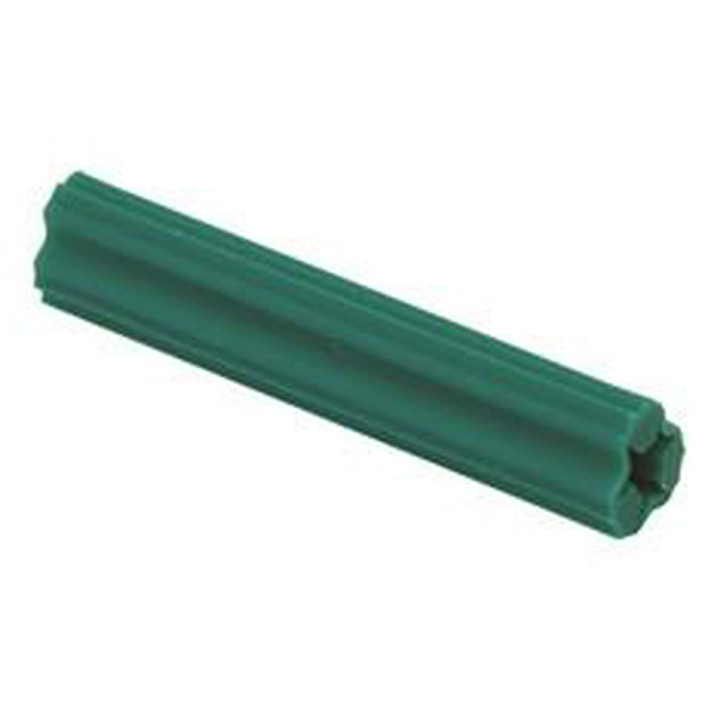 FLUTED PLASTIC ANCHOR WALL ANCHORS, GREEN, 1012 X 11/2 IN., 100 PER
