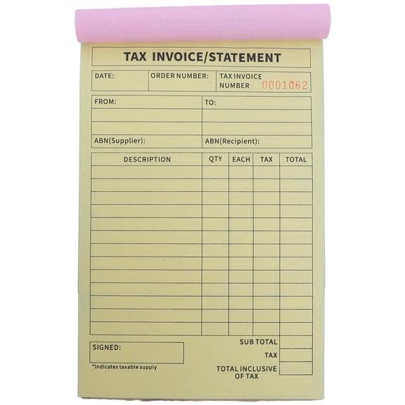 ETHZZLE Business Invoice Receipt Book English Format for Small Business Record Keeping