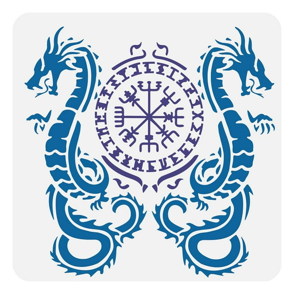 1pc PET Hollow Out Drawing Painting Stencils for Scrapbook Photo Album Dragon 30x30cm