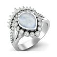 thumbnail image 2 of 925 Sterling Silver 1.99 Cts Pear Shape Moonstone Solitaire Tiara Crown Mother's Day Gift Ring, 2 of 3
