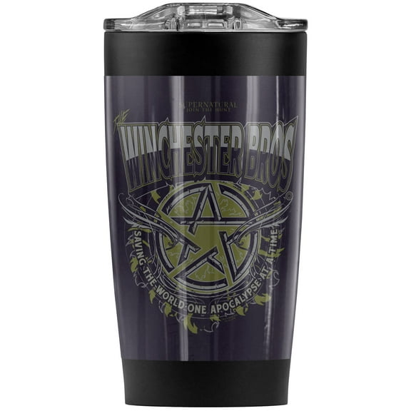 Supernatural Winchester Bros Stainless Steel Tumbler 20 oz Coffee Travel Mug/Cup, Vacuum Insulated & Double Wall with Leakproof Sliding Lid | Great for Hot Drinks and Cold Beverages