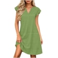 thumbnail image 4 of Levmjia Women's Gingham Dress Summer Sleeveless V Neck Casual Shift Dress with Pockets Cute A Line above Knee Length Dress for Women Daily Vacation Beach Sundress, 4 of 6