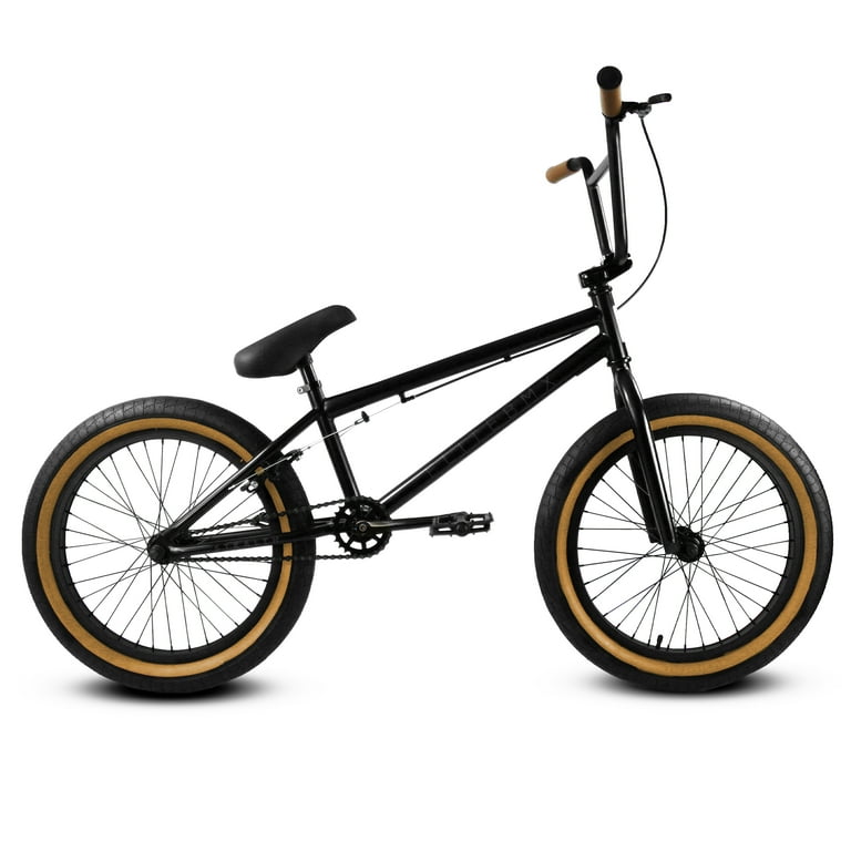 Elite BMX Bicycle 20” Freestyle Bike - Stealth Black Gum Ideal for
