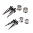 thumbnail image 6 of 2 Pairs 1g 7mm and 9mm 316L Stainless Steel Ear Eyelets Tapers and Tunnels Ear Studs Stretching Tools Kit Body Jewelry, 6 of 9