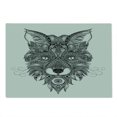 thumbnail image 2 of Celtic Cutting Board, Sharp Eyed Fox Head Portrait Celtic Pattern Style Image, Decorative Tempered Glass Cutting and Serving Board, Large Size, Black Ecru, by Ambesonne, 2 of 5