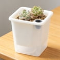 thumbnail image 6 of Translucent Squares Watering Planter Self Watering Pot Plastic Succulent Herb Plant Pot Indoor Outdoor Home Garden Desk Table Decorative Flower Pot Container Modern Home Decor Gift Accent, 6 of 7