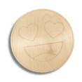 thumbnail image 2 of Unfinished Wood Etched Heart Eyes Shape 10" / 1/8", 2 of 2