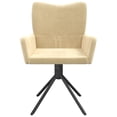 thumbnail image 3 of vidaXL Swivel Dining Chairs 2 pcs Cream Velvet, 3 of 5