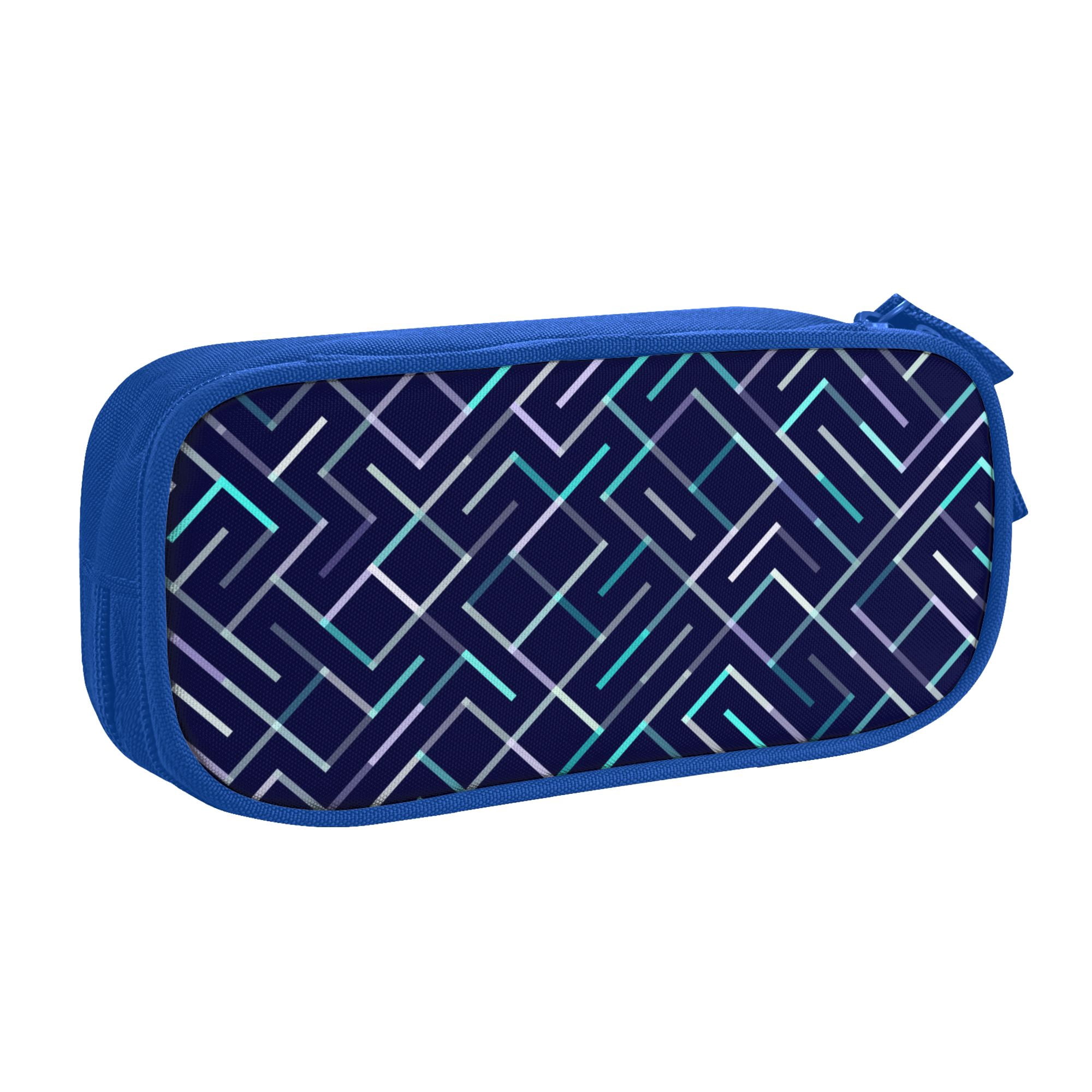 TEQUAN Large Capacity Pencil Case, Maze Stripes Lines Pattern Pencil