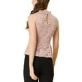 thumbnail image 3 of INSPIRE CHIC Women's Ruffle Neck Keyhole Back Sleeveless Floral Lace Peplum Top, 3 of 6
