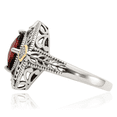 thumbnail image 5 of 925 Sterling Silver Vintage Diamond Cushion-Cut Red Garnet Ring Gemstone Band, 5 of 10