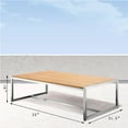 thumbnail image 2 of Krikacy Table Basse d'Extérieur en Acier Inoxydable et Dessus en Teck, Table d'Appoint Toutes Saisons, pour Patio et Terrasse, Teck, 2 of 6