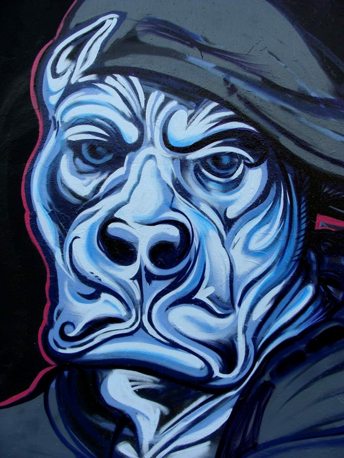 Mean Blue Dog CANVAS OR FINE PRINT WALL ART