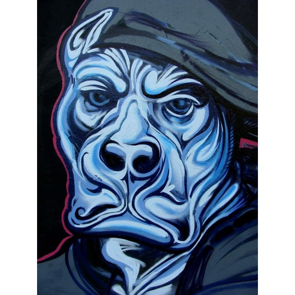Mean Blue Dog - CANVAS OR FINE PRINT WALL ART