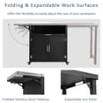 thumbnail image 4 of Euroco Outdoor Stainless Steel Prep Station with Expandable Side Tables, Storage Cabinet, Drawer, and Lockable Wheels, Heavy-Duty Rolling Utility Cart for Patio BBQ or Garden Use, 4 of 9