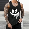 thumbnail image 4 of Camisetas de Tanque de los Hombres Tanque de los Hombres Incolor Gradiente de Impresión Cuello Redondo Correa Delgada Fuga Atrás Regular Casual Deportes Blusas de Tanque, 4 of 5