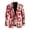 Christmas Element Patchwork Design, variant on Christmas Mens Casual Blazer Jacket with Elf Pattern, One Button Polyester Regular Fit Jacket for Office and Daily Wear